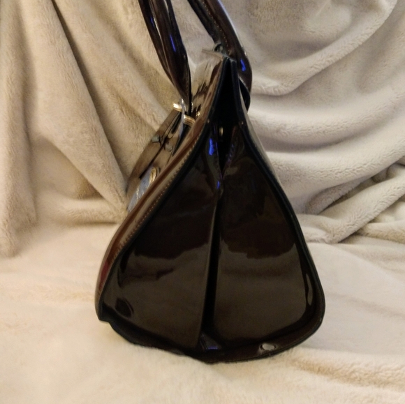 Brown Mia K. MKF Patent Satchel - Picture 5 of 6